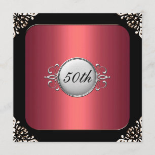 Invitation Fête d'anniversaire Rouge et Noir 30 ans