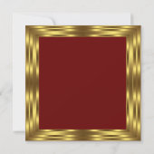 Invitation Fête d'anniversaire rouge et or pour femme (Dos)