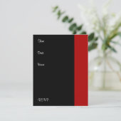 Invitation fête d'anniversaire Rouge noir blanc (Debout devant)