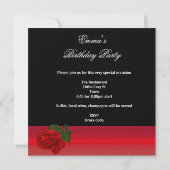 Invitation Fête d'anniversaire Rouge Noir Chaussures Corset R (Dos)