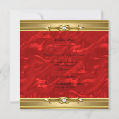 Invitation Fête d'anniversaire rouge or diamant (Dos)