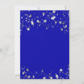 Invitation fête d'anniversaire royal bleu étoiles luxe (Dos)