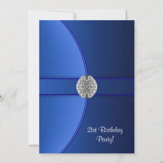 Invitation Fête d'anniversaire Royal Blue (Devant)