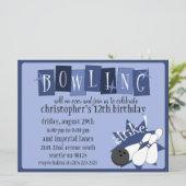 Invitation Fête d'anniversaire Royal Blue Bowling (Debout devant)