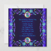 Invitation Fête d'anniversaire Royal Blue Purple (Dos)