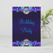 Invitation Fête d'anniversaire Royal Blue Purple (Debout devant)