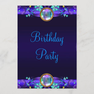 Invitation Fête d'anniversaire Royal Blue Purple