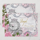 Invitation Fête d'anniversaire royale Princesse (Devant / Derrière)