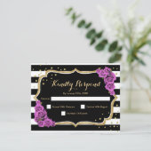 Invitation Fête d'anniversaire RSVP - Gold Black Purple Card (Debout devant)