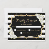 Invitation Fête d'anniversaire RSVP - Gold Black White Card (Devant)
