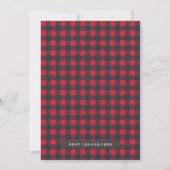Invitation Fête d'anniversaire Rustic Flannel One Happy Campe (Dos)