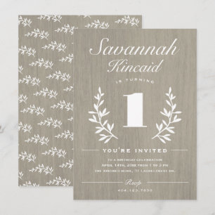 Invitation Fête d'anniversaire Rustic Woods 1 an