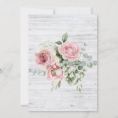 Invitation Fête d'anniversaire rustique à l'aquarelle avec ro (Dos)