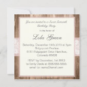 Invitation Fête d'anniversaire rustique chic minable de sweet (Dos)