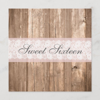 Invitation Fête d'anniversaire rustique chic minable de sweet