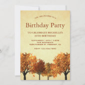 Invitation Fête d'anniversaire rustique d'automne avec des ar (Devant)
