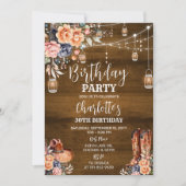 Invitation Fête d'anniversaire rustique de l'Ouest (Devant)