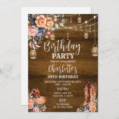 Invitation Fête d'anniversaire rustique de l'Ouest (Devant / Derrière)