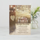 Invitation Fête d'anniversaire rustique et hivernale pour adu (Debout devant)