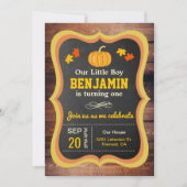 Invitation Fête d'anniversaire Rustique et Mignonne de Petit (Devant)