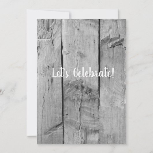 Invitation Fête D'Anniversaire Rustique Grange Bois Et Lanter (Dos)