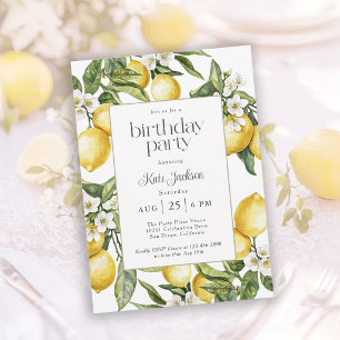 Invitation Fête d'anniversaire Rustique Méditerranéen Fleur d