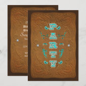 Invitation Fête d'anniversaire rustique occidental marron et (Devant / Derrière)