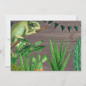 Invitation Fête d'anniversaire rustique sur le thème des igua (Dos)