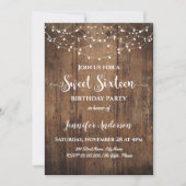 Invitation Fête d'anniversaire rustique Sweet 16 (Devant)