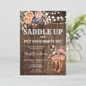 Invitation Fête d'anniversaire rustique western Saddle Up (Debout devant)
