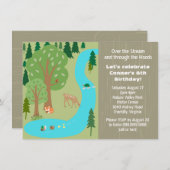 Invitation Fête d'anniversaire Rustique Woodland Nature (Devant / Derrière)