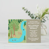 Invitation Fête d'anniversaire Rustique Woodland Nature (Debout devant)