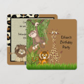 Invitation Fête d'anniversaire Safari (Devant / Derrière)