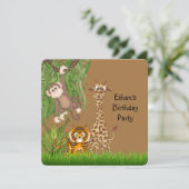 Invitation Fête d'anniversaire Safari (Debout devant)