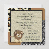Invitation Fête d'anniversaire Safari (Dos)