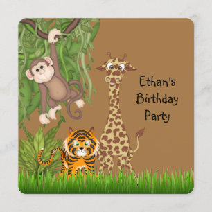 Invitation Fête d'anniversaire Safari