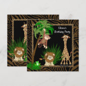 Invitation Fête d'anniversaire Safari pour garçons (Devant / Derrière)