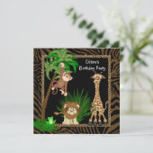 Invitation Fête d'anniversaire Safari pour garçons (Debout devant)