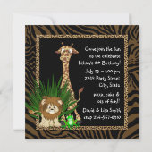 Invitation Fête d'anniversaire Safari pour garçons (Dos)