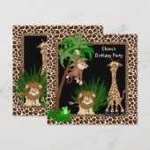 Invitation Fête d'anniversaire safari pour garçons (Devant / Derrière)