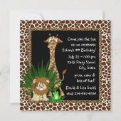Invitation Fête d'anniversaire safari pour garçons (Dos)
