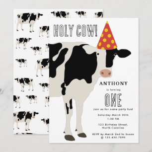 Invitation Fête d'anniversaire Sainte Vache Enfants