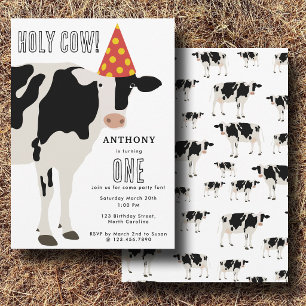 Invitation Fête d'anniversaire Sainte Vache Enfants