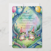 Invitation Fête d'anniversaire saute sur moi (Devant)