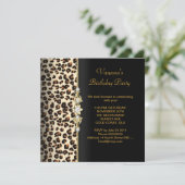 Invitation Fête d'anniversaire sauvage Gold Black Animal (Debout devant)