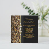 Invitation Fête d'anniversaire sauvage Gold Black Animal (Debout devant)