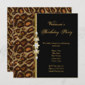 Invitation Fête d'anniversaire sauvage Gold Black Poster de a (Devant / Derrière)