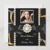 Invitation Fête d'anniversaire sauvage Gold Diamond Jewel (Devant)