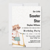 Invitation Fête d'anniversaire scooter marron vert or (Devant)