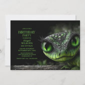 Invitation Fête d'anniversaire Serpent Vert (Devant)
